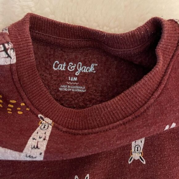 Cat & Jack Llama Sweatshirt Burgundy | SZ 18 months - Picture 4 of 5